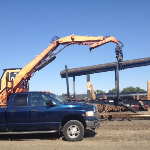 Setting up billboard poles in Laurel MT