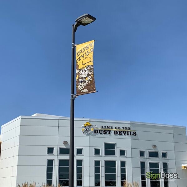 Pole Banners and entryway vinyl wraps in Gillette WY