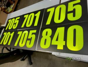 Reflective Vinyl Numbers for Mine Safety