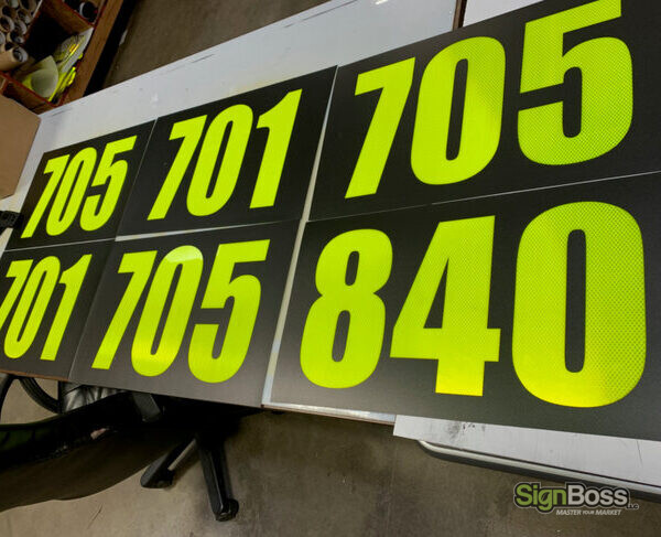 Reflective Vinyl Numbers for Mine Safety