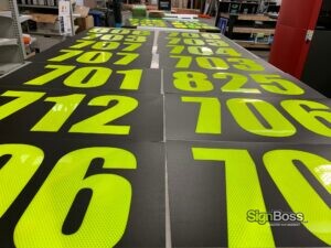 Reflective Vinyl Numbers for Mine Equipment