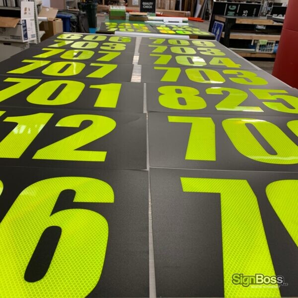 Reflective Vinyl Numbers for Mine Equipment