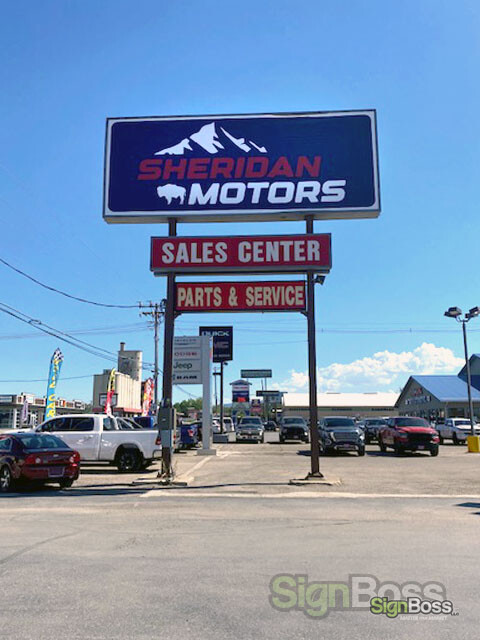 Updated Sign Faces for Cabinet Pole Sign in Sheridan WY