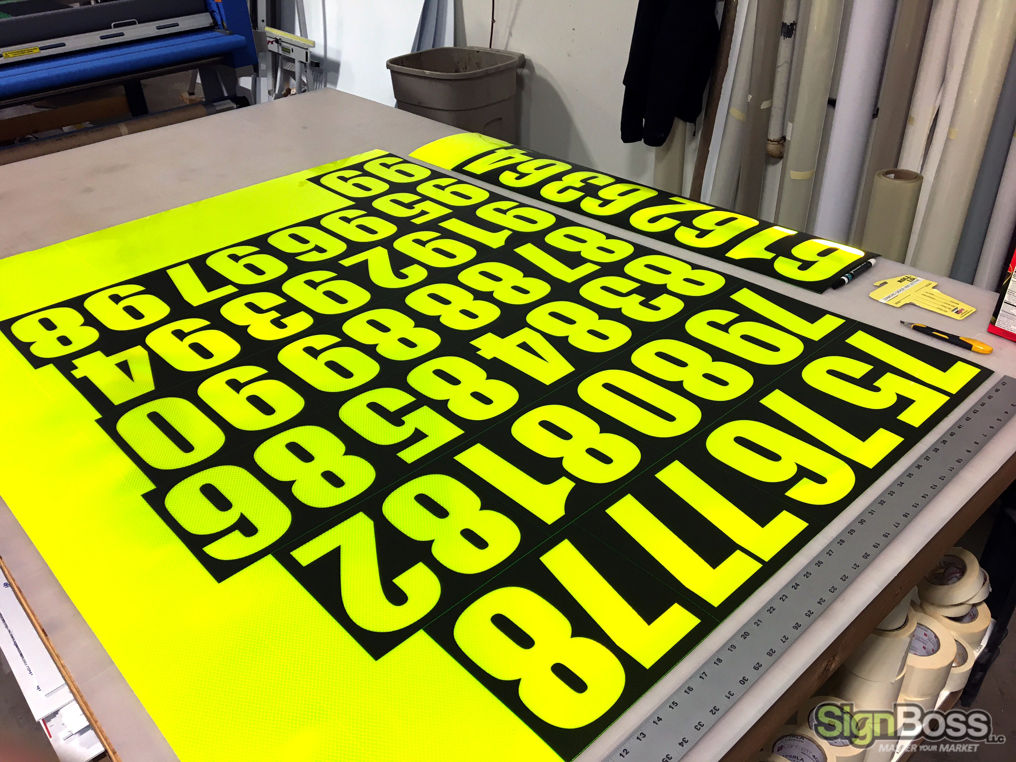 Shipped Nationwide Reflective Vinyl Numbers for Mines