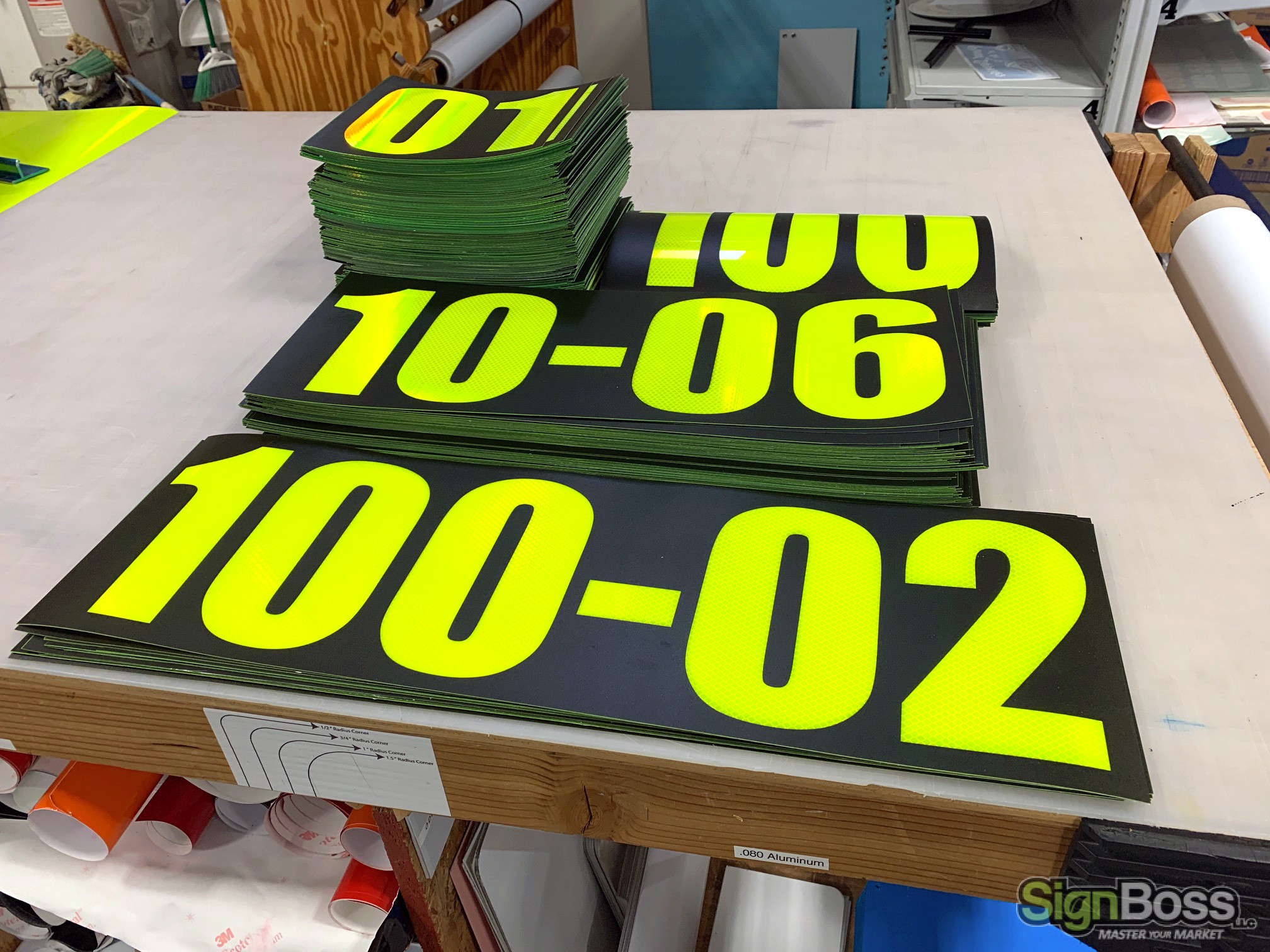 We ship reflective vinyl numbers for industries Nationwide